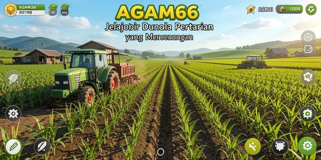 Screenshot utama AGAM66 menampilkan kebun virtual yang indah dan interaktif.