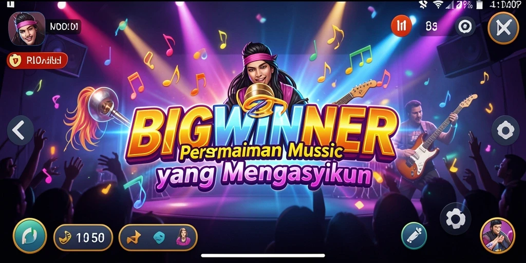 Tampilan gameplay BIGWINNER yang penuh warna dan dinamis.