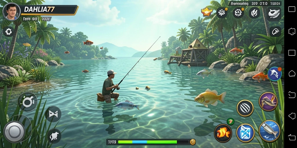 Tampilan gameplay DAHLIA77 yang mengasyikkan dan realistik saat memancing.