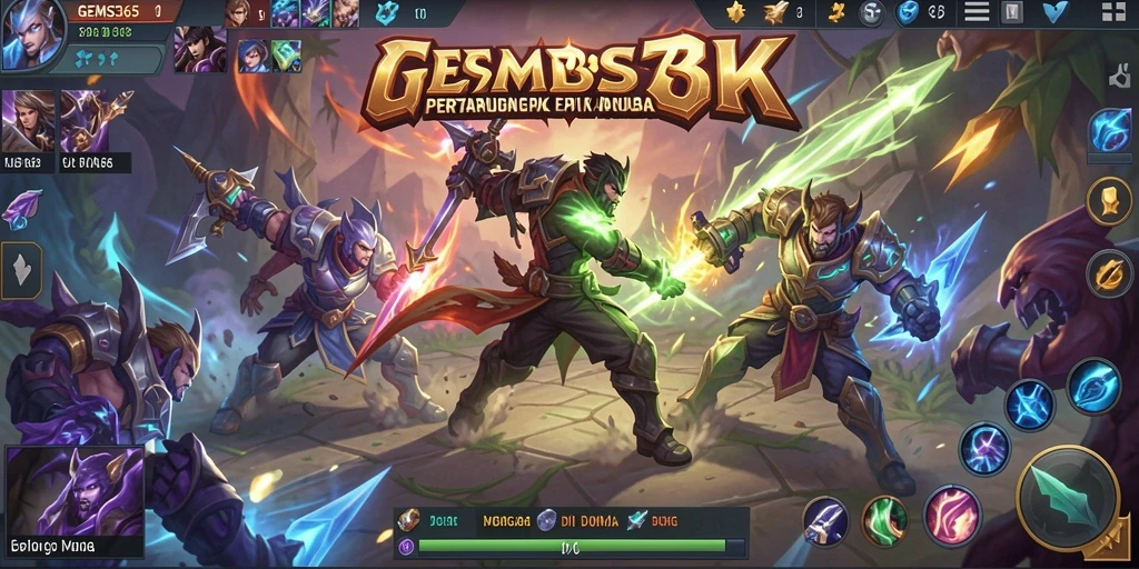 Tampilan menakjubkan dari gameplay MOBA GEMS365.