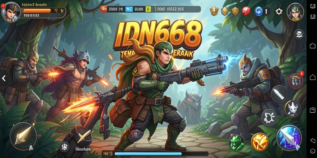 Screenshot gameplay IDN668 menampilkan aksi tembak-menembak yang intens.