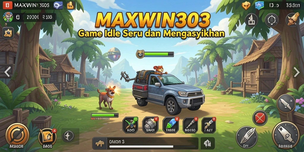 Screenshot gameplay MAXWIN303 yang menampilkan kemajuan permainan Idle.
