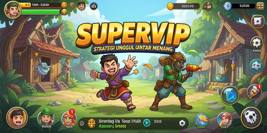 Tangkapan layar utama SUPERVIP menunjukkan momen strategis yang mendebarkan.