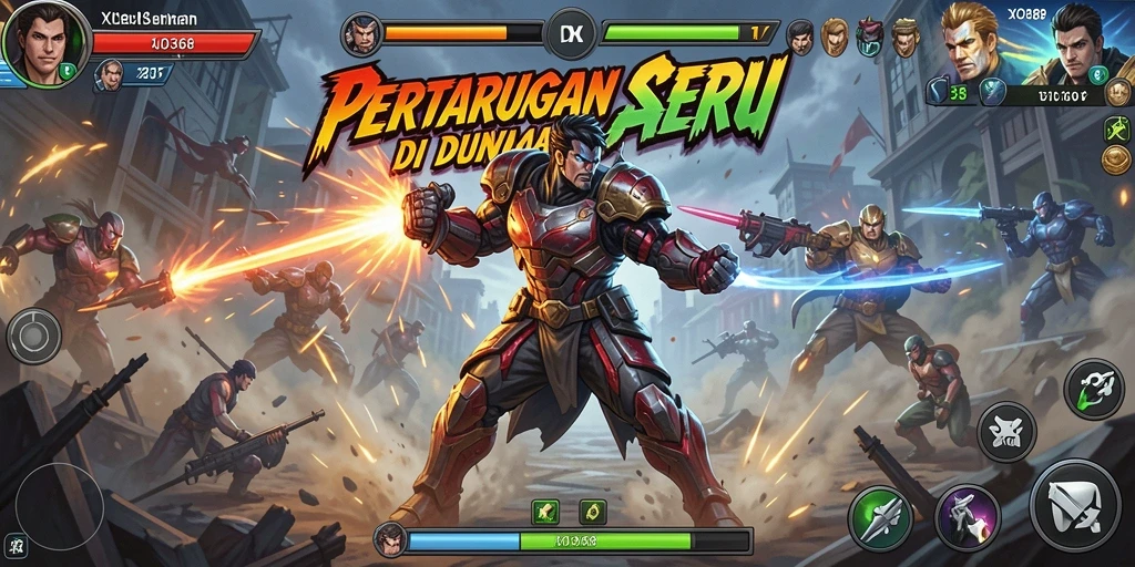 Screenshot gameplay XO368 menampilkan pertarungan yang intens dan grafis menawan.